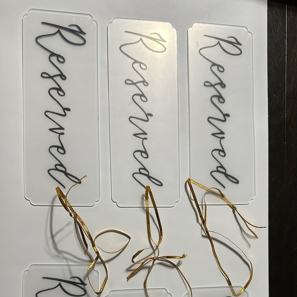 Wedding reserved signs